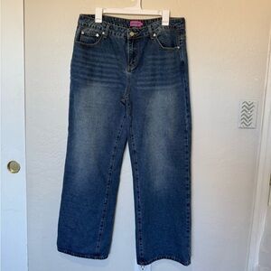 Edikted Dark Blue Straight Leg Jeans